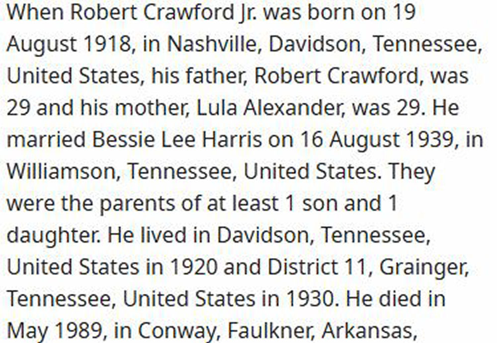 Obituary page 1
