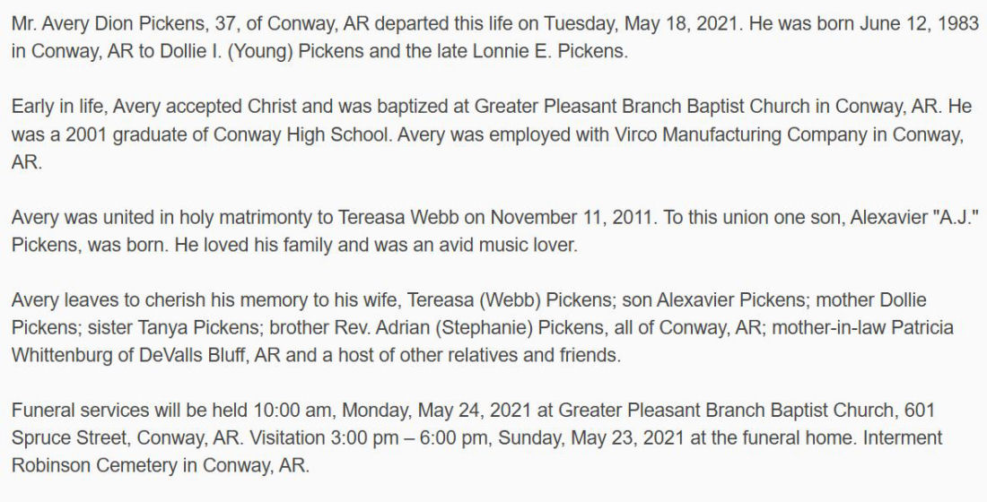 Obituary page 1